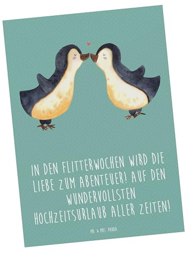 Mr. & Mrs. Panda Grußkarte Flitterwochen Abenteuer - Geschenk, Postkarten, Hochzeitsurlaub, Ansichtskarte, Postkarte, unvergessliche Momente, Ansichtskarten, romantisches, Geschenke, Heirat, Liebe