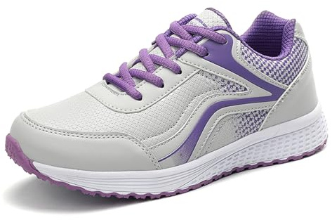 JiuQing Baskets Imperméables en Cuir Femmes Chaussures De Course De Marche De Jogging De Gym De Tennis Légères Et Confortables