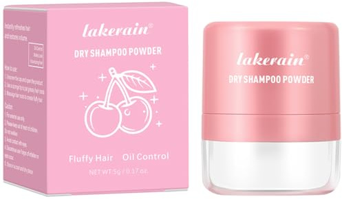Shampoing sec en poudre pour femmes et hommes - Format voyage naturel volumateur pour cheveux gras (Pink - Cherry fruity)