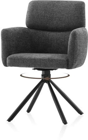 TUKAILAI Esszimmerstühle Drehbar Set, Schreibtischstuhl 360° Drehbar, Chenille Bürostuhl, Esszimmerstuhl Küchenstuhl Polsterstuhl, Sessel Stühle für Esszimmer (Grau)