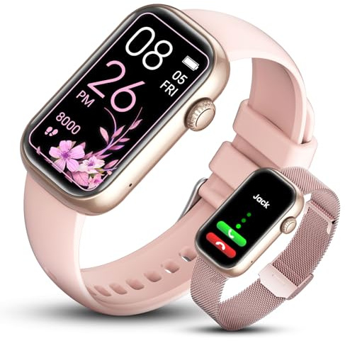 LIGE Smartwatch Damen mit Telefonfunktion,1.47 Armbanduhr Smart Watch mit Herzfrequenz/SpO2/Schlaf,24 Sportmodi Fitnessuhr,Fitness Tracker mit Schrittzähler,IP68 Wasserdicht Sportuhr für Android iOS
