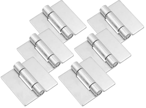 HEVSTIL Lot de 6 charnières soudées robustes en acier inoxydable pour portails et portes lourdes - Résistant à la corrosion et à la rouille - 4,9 cm