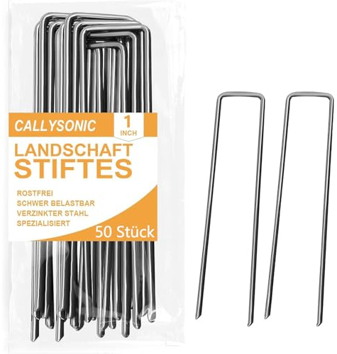50 Stück Erdanker/Heringe Anti ROST,Erdanker Bodenanker für Gartenvlies, Unkrautvlies, Zaun & Zelt-150/200mm*40mm*Ø2.5mm Heringe Erdnägel Stabil Zeltheringe/U förmige Bodenhaken für Camping