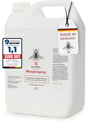 BIOFORMEL Wespenspray - Wespen effektiv abwehren - Repellent - Anti-Wespen-Spray für schnellen Schutz - Wespenschutz für Garten, Terrasse & Grillen - fleckenfrei (2 x 5L)
