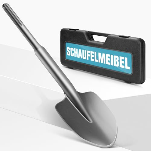 SDS Max Schaufelmeißel 110 x 450mm, Max Asphaltmeißel mit Kunststoffkoffer | Abstemmen für Abbruchhammern, Excavation Max Meißel für Mauerwerk, Asphalt & Erdreich