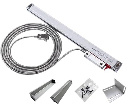 Codificador de escala lineal, Amoladora de torno fresadora de alta precisión de 0,005 mm con e lineal de vidrio DRO, recorrido de 50, 100, 150, 200, 250, 300, 350 y 400 mm, resolución TTL de 5 um Para