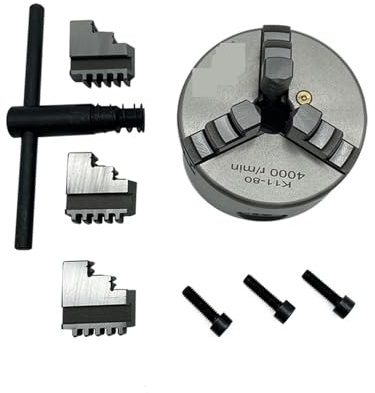 Drehbank-Lagerfutter, Drehfutter K11-80, Mini-Drehfutter, 80 mm, Markendrehfutter, 3-Backen-Mini-Drehfutter, selbstzentrierendes Futter