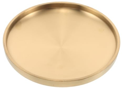 VILLCASE Bowl Decorativo Grande Dorado de Acero Inoxidable para Entrada Bandeja Multifuncional para Llaves y Joyas Cuenco Organizador Resistente y Elegante para Mesa Recibidor y Sala