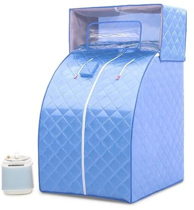 Portable Steam Sauna Room Steam Bath Steamer Pot Slimming Therapy Household Shower Cabin Steam Panel Home Sauna Spa Hammam Fast Heating Speed(Blue)