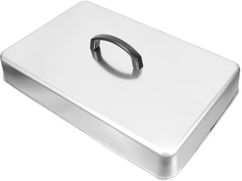 Homoyoyo Couvercle Rectangulaire en Acier Inoxydable 201 435 X 283 X 66 CM pour Barbecue et Plancha Cloche à Badigeonner Résistante Haute Température Couvercle Cuisson Vapeur pour