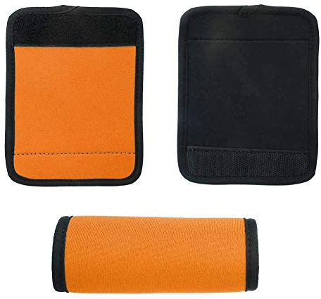 AKLOSIPY Neopren Mjukt Bagage Handtag Cover Wrap Handtag för Resväska Bil Dörrhandtag, Passar Bekväm (fluorescerande orange)