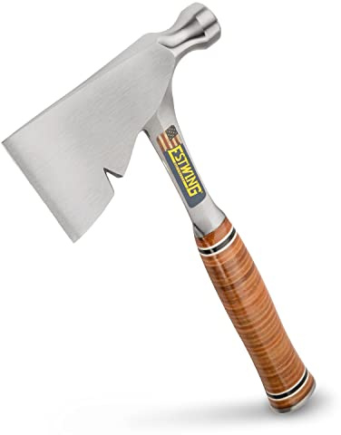 ESTWING Carpenter's Hatchet - 13 USA Made Carpenters Axe with Smooth Face & Genuine Leather Grip - E2H