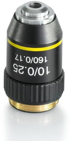 KERN Optics Achromatisches Objektiv für Mikroskope, Schwarz, 10x Vergrößerung, 6.50 mm Arbeitsabstand