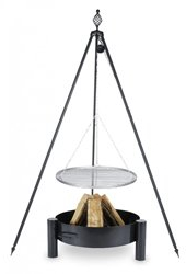 Tre Gamba Grill Oskar altezza 210 cm + GRIGLIA IN ACCIAIO INOX DIAMETRO 70 cm + Braciere PAN33 diametro 80 cm