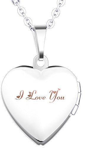 Unendlich U Zeichen I Love You Gravur Blau Herz Foto Medaillon Anhänger Halskette für Damen für Hochzeit Gedenktag Juiläum