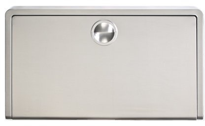 KEMMLIT Girona Wickeltisch- klappbar als Wandwickeltisch/Wickelregal, Edelstahl, für öffentlichen Bereich