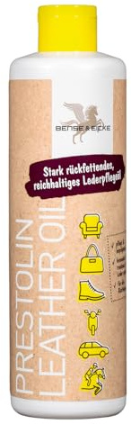 Bense & Eicke Prestolin Leather Oil - farbloses Lederöl für Glattleder, pflegt, Macht trockenes Leder weich und geschmeidig, Schutz vor Nässe/Feuchtigkeit, 500 ml