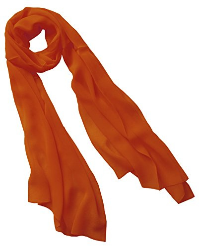 nella-mode Uni-Farbener Seidenschal, ca. 180x50 cm; Schal aus reiner Seide; Weiss, Schwarz, Lila, Rot, Blau, Grün, Gelb, Terracotta, helles Türkisblau, Flieder oder Bordeauxrot