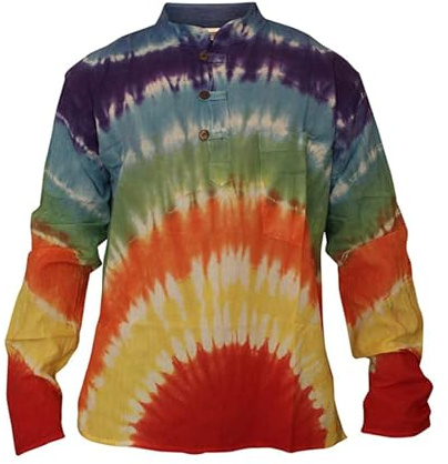 SHOPOHOLIC FASHION Homme Tyedye Chemise - Arc-en-Ciel Colorant, XXL