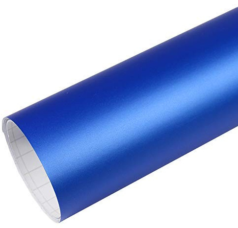 Rapid Teck® 5,26€/m Premium Matt Blau Metallic - 2m x 1,52m - Blasenfrei mit Luftkanälen - Auto Folierung - Car Wrapping Folie - Schwarze Folie Auto