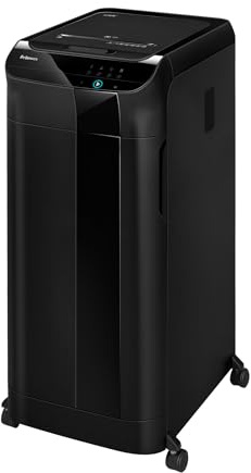 Fellowes Autofeed Aktenvernichter Automax™ 550C, 4 x 38 mm Partikelschnitt (P-4), 550 Blatt Papierschredder, für bis 10 Nutzer im Büro, großer 83L Papierkorb, CD Vernichtung, Dauerbetrieb