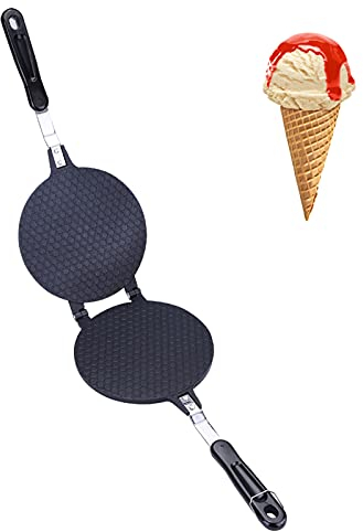 Waffle Cone Maker Machine, Nonstick Egg Roll Mold Pan Ice Cream Cone Maker Thin Waffle Maker Crispy for Homemade DIY Baking
