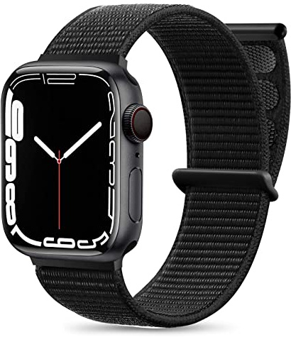 Maledan Nylon Armband Kompatibel mit Apple Watch Armband 44mm 45mm 46mm 49mm 42mm(Series 3/2/1), Verstellbare Sport Armband Kompatibel mit iWatch Series 11 10 9 8 7 6 5 4 3 2 1 SE Ultra, Schwarz
