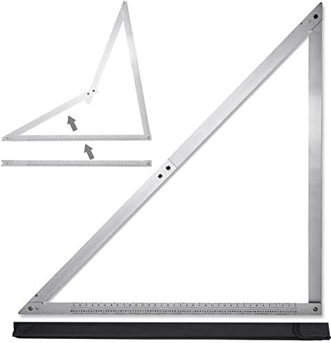 48 Folding Aluminum Framing Square, Adjustable 45° & 90° Angles Tool