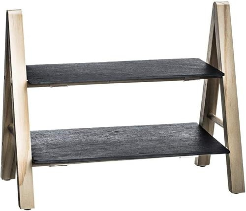 Avilia Wurst- und Käseplatte – Küchenutensilienhalter – Zubehör für Ihre Küche – Serviertablett – Organisieren Sie Ihre Utensilien in der Küche – 2 Ablagen aus Schiefer – 28 x 4 x 18 cm