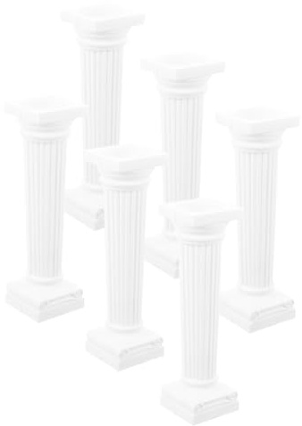 Toyvian Römische Säule 6 Stück aus Kunststoff in Weiß für Dekoration | Minihaus und Schlafzimmer, Kreative Säulenform, auch Fotorequisite Nutzbar