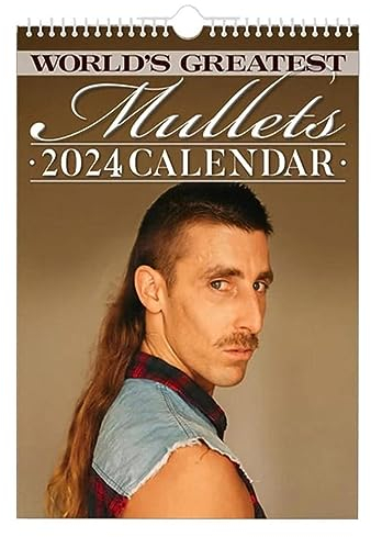 Wandkalender 2024 Lustig – 1/2 Stück World's Greatest Vokuhila-Kalender, Monatskalenderplaner Januar 2024–Dezember 2024, Lustiger Frisurenkalender Zum Aufhängen, Kalenderplaner Für Heimwanddekoration