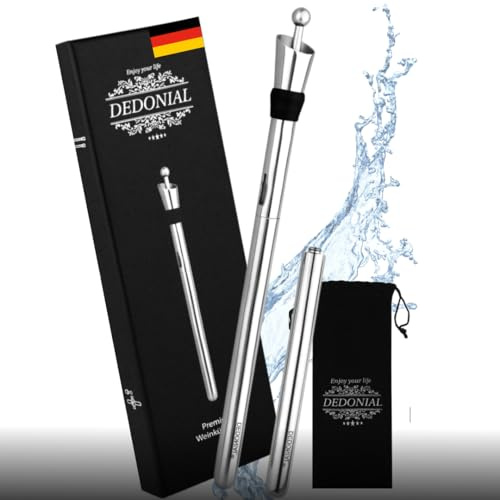 Weinkühlstab Set mit Edelstahl Ausgießer I 6-in-1 Profi Weinkühler Stab I Weinzubehör Flaschenkühler Set für Weißwein, Rose & Rotwein I Geschenkset für Männer und Frauen