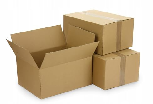 WePack 100 Stück Faltkarton 200x120x80 mm Außenmaß Versandkarton Schachtel Welle B 320 g Braun Neu
