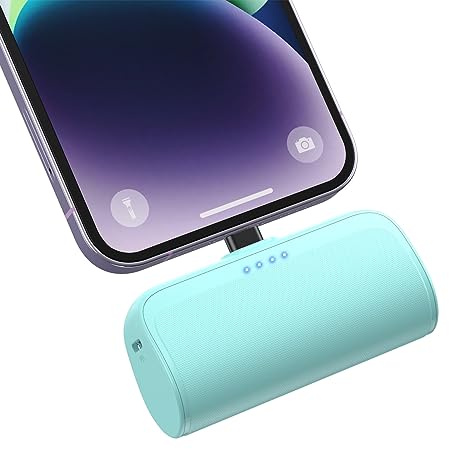 Batterie Externe pour iPhone, 5200mAh 18W PD Mini Chargeur Portable Power Bank avec Deux Sorties et Entrées de Charge Rapide pour iPhone 14/14 Pro Max/13/13 Pro/12/12 Pro/11/XR/X/8/7 et Plus/SE-Vert