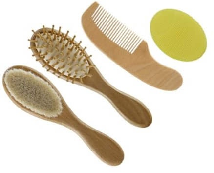 MERRYHAPY 4stücke Babyhaarbürste Aus Holz Für Kleinkinder Massagebürste Für Junge Mädchen Haarbürste Für Kinderbaden Badezubehör Mit Glättewirkung Verknoten Verhindern Leicht Zu