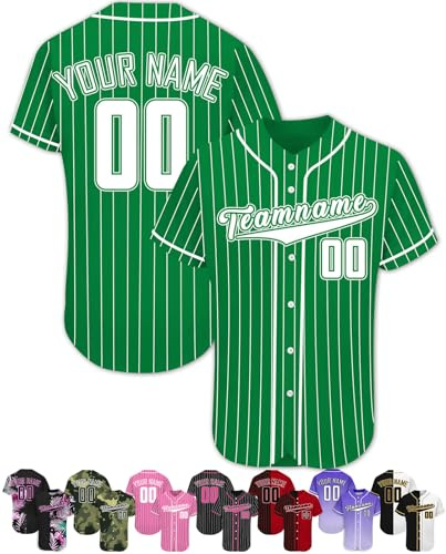 FwSYouMAI Maglia da Baseball Personalizzata da Uomo, Personalizzata, Stampata, Nome della Squadra, Numero, Magliette Personalizzate, Uniforme Sportiva