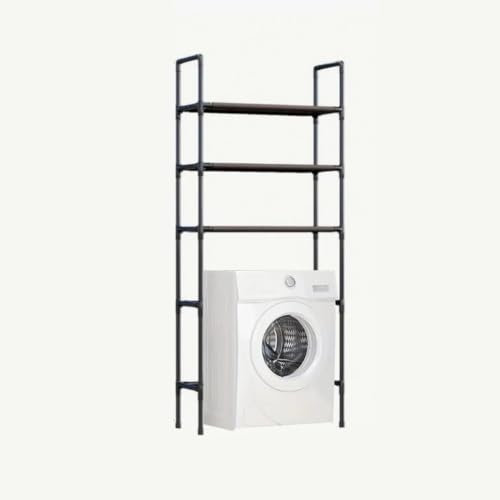 Stock Líder - Estantería para Lavadora y Secadora, 3 Niveles para Almacenamiento y Organizador de lavandería, Estante de pie. (Negro)