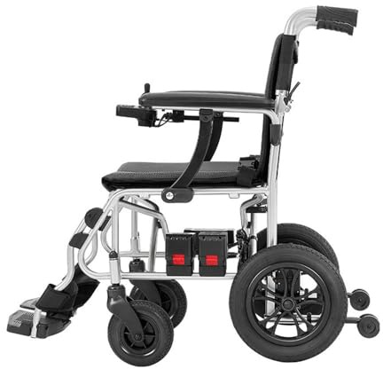QAZNHODDS Sedia a rotelle Ultraleggera da 12,5 kg con braccioli Regolabili, Sedia a rotelle elettrica, Scooter per Aerei, Veicolo per disabili