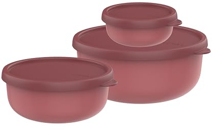 Mepal Chef It Blandningsskål Med Lock, Halkfri Bas, Mikrovågsugns- Och Diskmaskinssäker Skål, Materialet Står Emot Upp Till 110 °C, 3 000 Ml, Korall