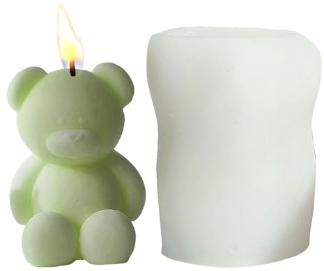 Moule En Silicone Ours, Moule À Bougie En Silicone, Ours En Peluche 3D Moule En Résine Époxy Pour La Fabrication De Bougies, Savon, Gâteau Fondant, Glaçons, Ornements Artisanaux Faits À La Main