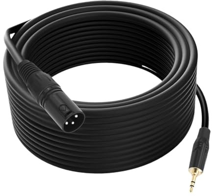 MagiDeal XLR à 3,5 mm Mini Jack câble 1/8 Pouce TRS stéréo mâle à XLR câble mâle de 3,5 mm à 3 Broches XLR Câble pour Ordinateur Portable Performance, 5m