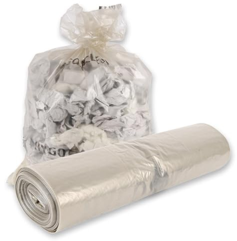 90 Stück, Müllsäcke, FRANZ MENSCH, 240 l, transparent, LDPE, 40my, reißfest | Light, Rolle, 135 x 115 cm, Abfallsack, Mülltüten, trash bags, für Mülltonnen, Gewerbe, Reinigung, Lager