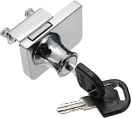 VILLCASE Serrure De Vitrine En Alliage De Zinc 5-8 Mm Avec 2 Clés Serrure De Sécurité Antivol Pour Portes En Verre Compatible Armoires Double Porte Installation Sans Perçage Usage Intérieur