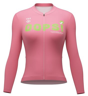 INBIKE Fahrradtrikot Radtrikot Damen Langarm mit 3 Taschen Rennrad Mountainbike Trikot Faruen MTB Cycling Jersey Women Atmungsaktiv Schnelltrocknend UV-Protect Frühling Sommer Herbst Rosa L
