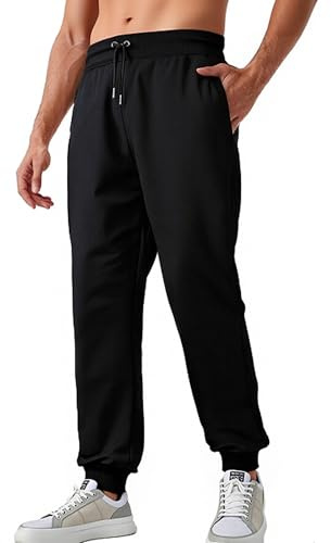 Neteson Pantalon de Jogging Homme Survetement Pantalons de Sport Running Training Sportswear avec Poches Zippées Taille Elastique Cargo Yoga Pants Casual