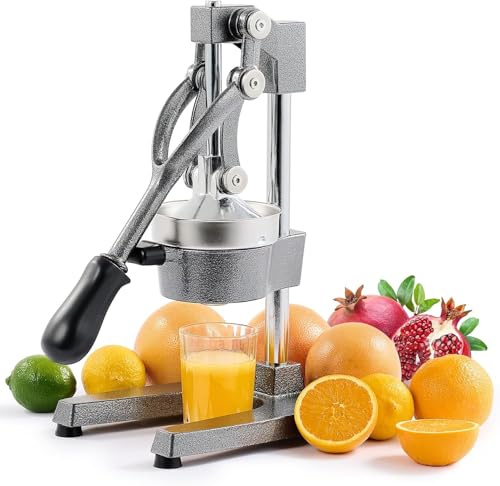 Presse fruits manuel avec levier Agrumes Manuel Alimentaire Broyeur Jus | pour Orange Lime Citron Pommes (Blanc)