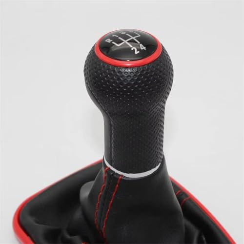 Palanca De Cambios Para VW Para Golf 4 MK4 (1999-2005), 5/6 Velocidades Perilla Cambio Marchas Línea Roja 23 Mm Con Funda Cuero PU(5 SPEED)