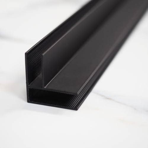 WITEN&NOCK Eckprofil aus Aluminium für Walk In Duschwand Verbindung von Glaswänden in 8 mm Schwarze Länge 200 cm