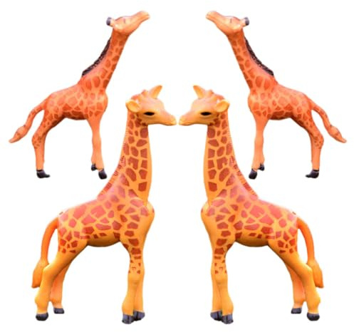 Hemobllo 4 pièces Miniature Girafe Résine pour Décoration Maison et Jardin Figurines Animaux Forêt Compactes et Résine