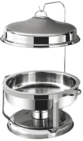 Set di scaldavivande professionale in acciaio inox, 9 l, grande capacità, con vassoio dell'acqua e padelle per alimenti, ideale per catering, hotel e buffet per feste